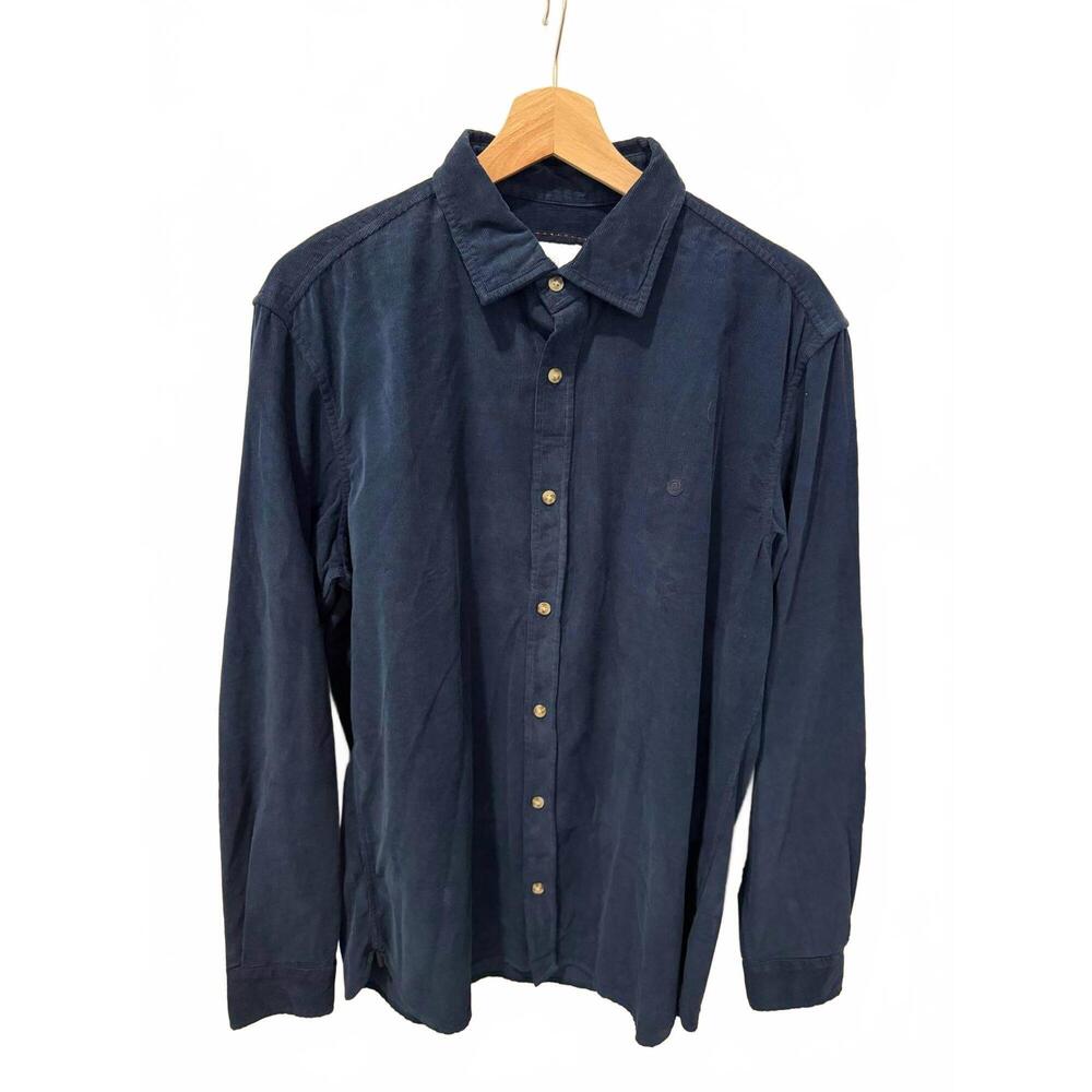 NEW SERGE BLANCO men's button-down shirt in dark iris